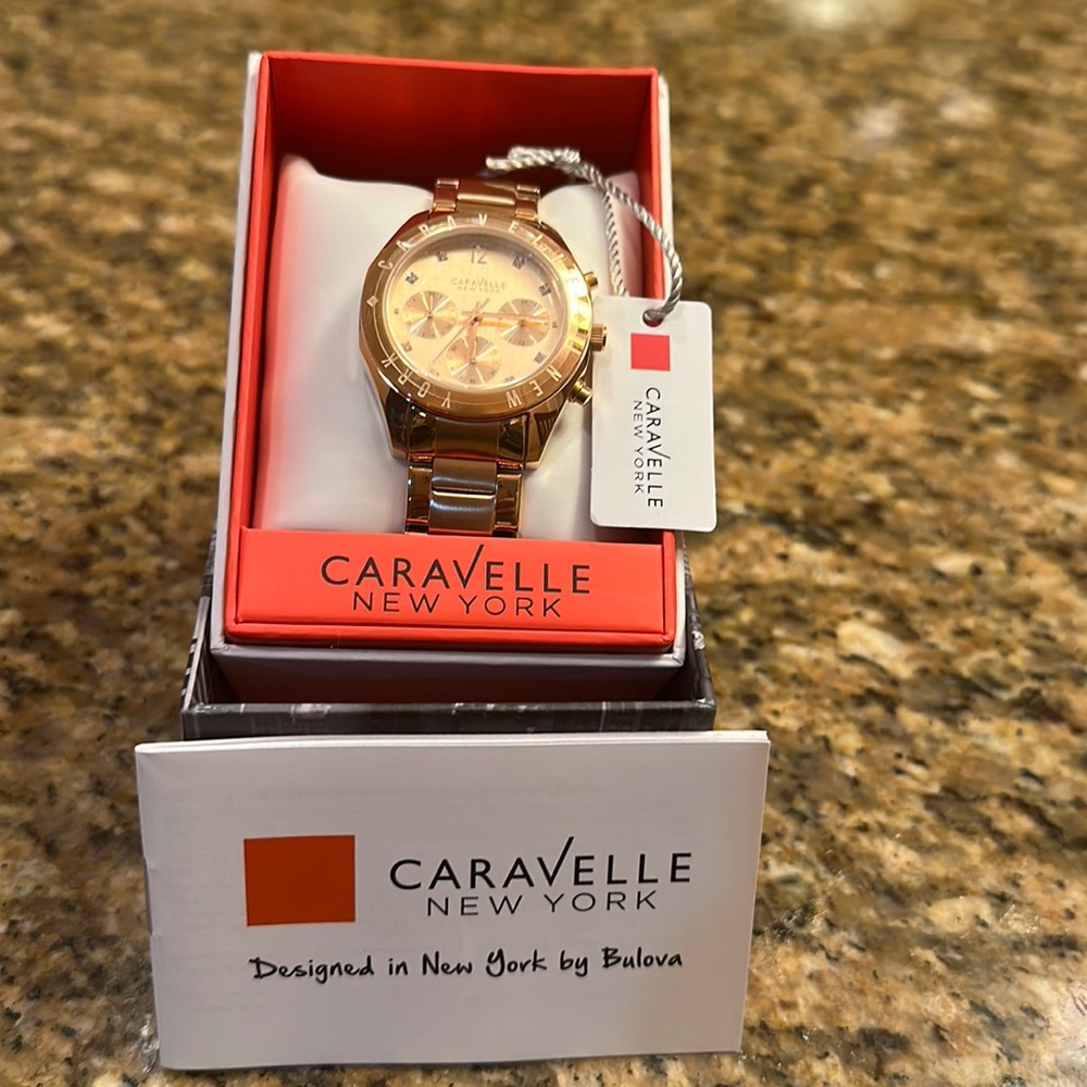 Women Watch Rose Gold, Caravelle New York